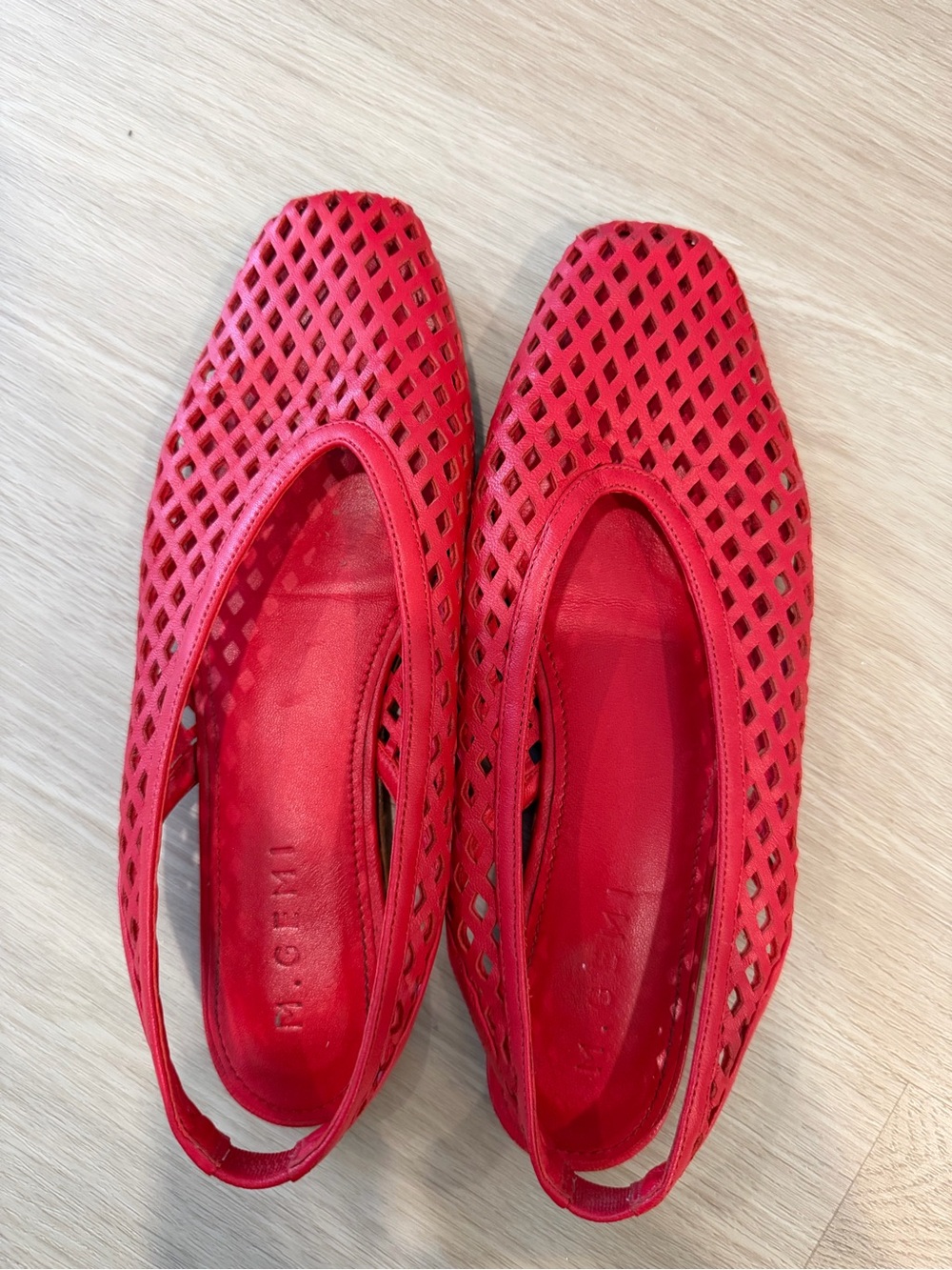 Red Women's Slingback Cutout Flats - Stylish Everyday Comfort